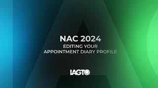 NAC 2024  Editing Your Appointment Diary Profile [upl. by Ahsirahc]