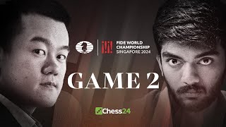 DING vs GUKESH  FIDE World Chess Championship 2024 Game 2  Will Ding Hold His Advantage [upl. by Thirzia56]