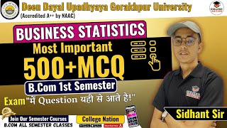 Business Statistics  Lec  13  most important mcqs  Bcom 1st Semester Exam  For DDU [upl. by Ahsienek675]