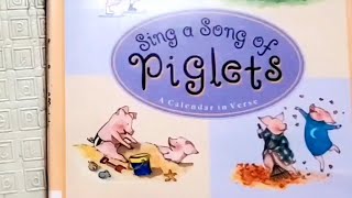 Reading the book Sing a Song of Piglets A Calendar in Verse by Eve Bunting ‎ToddlerArtActivities [upl. by Liza344]