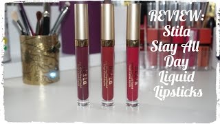 REVIEW New Stila Stay All Day Liquid Lipsticks Bacca Ricco amp Chianti with lip swatches [upl. by Nalyd]