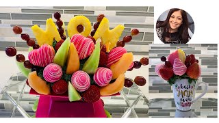 DIY HOW TO MAKE EDIBLE BOUQUET ARRANGEMENT FOR MOTHER’S DAY  FRUIT ARRANGEMENT STEP BY STEP [upl. by Glassco]