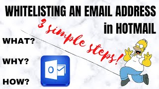 HOW TO WHITELIST AN EMAIL ADDRESS IN HOTMAILOUTLOOK  3 SIMPLE STEPS [upl. by Alasteir]