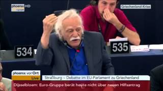 EUGriechenlandkrise Manolis Glezos 92 GänsehautRedeUnd Toilettenpapier wichtiger als der Euro [upl. by Doig]