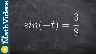 Use even and odd functions to evaluate trigonometric functions [upl. by Iznekcam456]