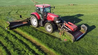 Case IH amp Vicon mowing silage [upl. by Anileda108]