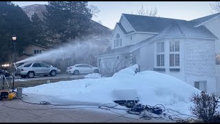 Home Snowmaking with four pressure washers  5ft of snow in 12 hours [upl. by Bromleigh]