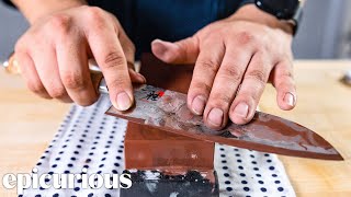 How A Master Knife Sharpener Restores Broken Knives  Epicurious [upl. by Samot]