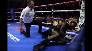 ZHILEI ZHANG destroys DEONTAY WILDER in five rounds to possibly end the Bronze Bombers career [upl. by Eamanna319]