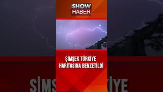 Kayseride çakan şimşek Türkiye haritasına benzer şekil oluşturdu showanahaber shorts [upl. by Hilaire366]