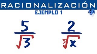 Racionalización de denominadores  Ejemplo 1 [upl. by Claybourne]