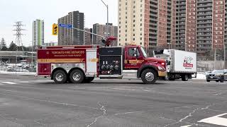 NEW UNIT Toronto Fire P121 NEW FP121 and Toronto EMS Bus Responding [upl. by Clie]