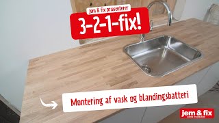 Vandhane og køkkenvask Sådan monterer du blandingsbatteri og vask [upl. by Lucinda913]