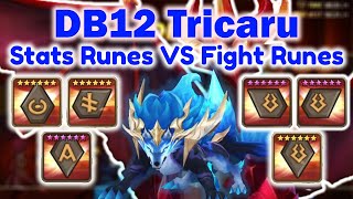 DB12 Tricaru Stats Runes VS Fight Runes  Summoners War [upl. by Swayne]