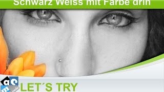 Let´s Try  Schwarz Weiss mit Farbigen Elementen Tutorial Deutsch Photoshop [upl. by Arayt]