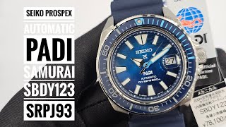 Seiko Prospex Automatic Divers 200m PADI Special Editions King Samurai SBDY123 SRPJ93 [upl. by Albers632]