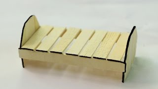 How to make Wooden Doll Bed using Popsicle Stick and Ice Cream Stick [upl. by Dias]