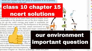 science class 10 chapter 15 ncert solutions  our environment important questions [upl. by Corwin]