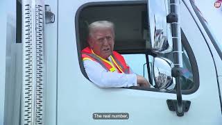 Trump dons garbage worker’s vest jokes he may never wear blue suit jacket again [upl. by Nivac387]