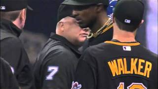 20110513 Pirates Brewers benches clear [upl. by Hotze]