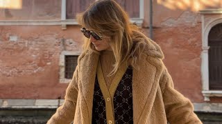 Cozy outfit with Teddy coat Max Mara and white sneakers [upl. by Azzil722]