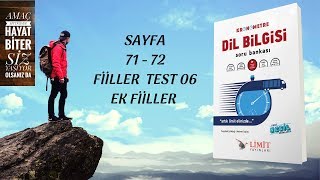 LİMİT YAYINLARI  LİMİT KRONOMETRE DİL BİLGİSİ SB  FİİLLER TEST 06 [upl. by Inalial]