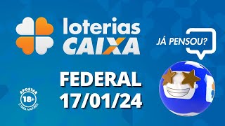 Loterias CAIXA  Federal 17012024 [upl. by Atteuqahs]