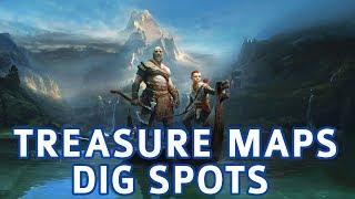 God of War  All Treasure Map Locations amp Dig Spots Solutions Treasure Hunter Trophy Guide [upl. by Dani]