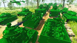 FullScale Green Army Men Jungle INVASION  Men of War Army Men Mod Battle Simulator [upl. by Nainatrad]