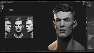 How to sculpt regular male face in Blender for around 1h [upl. by Pfaff]