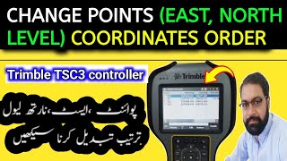 how to change coordinate order point setting east north level in trimble TSC3 controller amp GPS [upl. by Lait194]