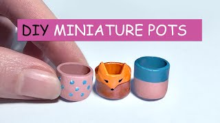 Miniature pots for mini plants  DIY miniature flowerpots tutorial [upl. by Schwejda602]