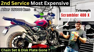 16000Kms 2nd Service Most ExpensiveTriumph Scrambler 400 X [upl. by Noble]