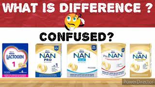 Difference between lactogen and nan proLactogen 1Nan propre nanNan LolacNan excellapro [upl. by Barthol210]