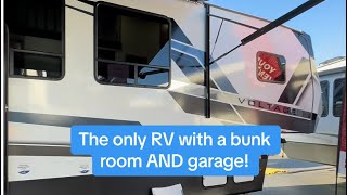 The Only RV With A Bunk Room AND Garage 2024 Dutchmen Voltage Triton 4271 RV Tour [upl. by Labinnah]