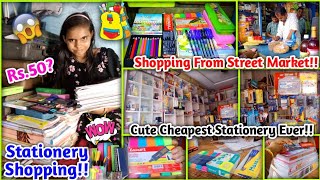 😍Stationery Shopping For New School🥳 Back To School cheapest stationery From Street Market🎒 [upl. by Nnaeiluj978]