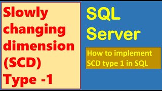 SCD Type 1 SQL Interview Questions  SQL [upl. by Sanderson]