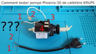 Comment brancher et tester une pompe Phoenix50 B2P 53W 230V de Cafetière Dolce Gusto KRUPS KP220 [upl. by Yllrebmik]