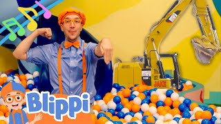 Ball Pit Excavator Song  BLIPPI  Educational Nursery Rhyme Songs For Kids [upl. by Aivonas]