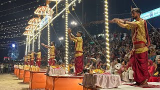 Ganga Aarti  dasaswamedh ghat  Varanasi music credits  Har Har Gange [upl. by Morvin]