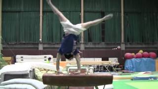 Pommel horse  dismount Besugo through handstand G [upl. by Ahsiuqel]