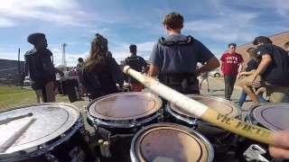 Awesome Drumline Marching Cadence Through School Tate HS Drumline  Tenor Cam [upl. by Shurlocke]