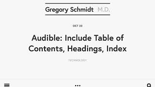 Audible Include Table of Contents Headings Index [upl. by Leinnad727]