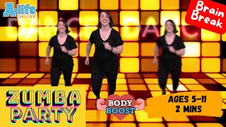 Zumba Dance Party  Brain Break  Ages 511 [upl. by Crescen282]