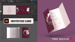 How to Invitation Card Design in Adobe Illustrator CC 2022  Graphic Design Tutorials [upl. by Marsden]