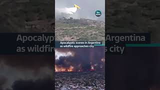 Wildfire causes mass evacuation in Argentina itvnews news [upl. by Itsur]