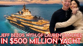 JEFF BEZOS 500 MILLION YACHT WITH GF LAUREN SANCHEZ HELICOPTER  WORLD’S BIGGEST YACHT [upl. by Sparrow]