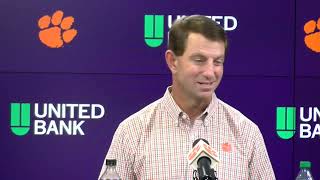 Dabo Swinney on Senior Day injuryhampered OL The Citadel [upl. by Dulce]