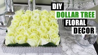 DIY DOLLAR TREE BLING FLORAL DECOR Dollar Store DIY Glam Floral Arrangement DIY Home Decor [upl. by Eilak420]