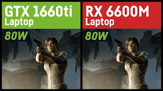 GTX 1660 ti 80W Version vs RX 6600m 80W Version LaptopNotebook [upl. by Steiner]